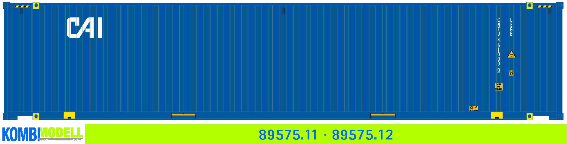Kombimodell 89575.11 WB-A HC (Euro) 45´ Container CAI blau # CNEU 460712